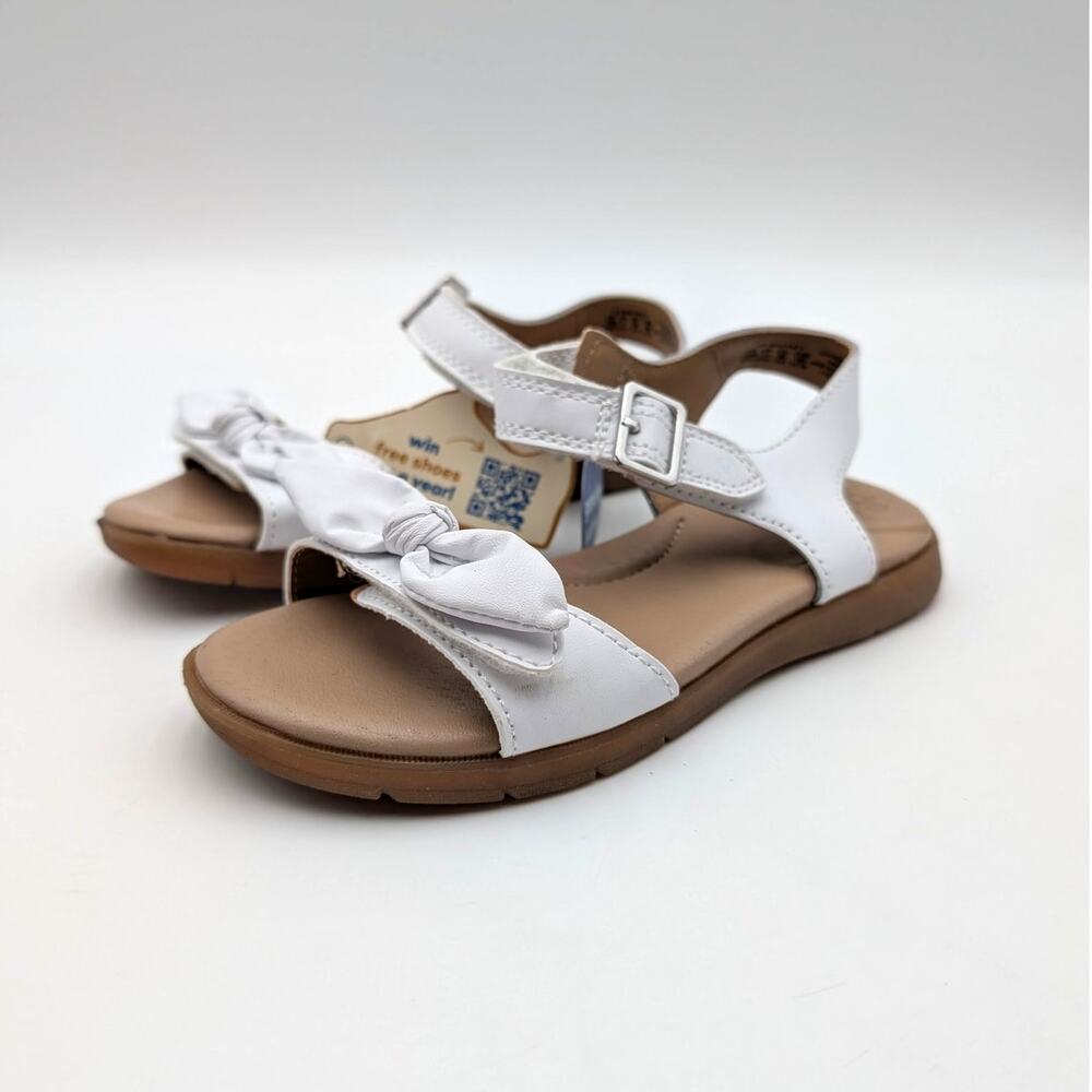Stride Rite SR Whitney Slide Sandal Buckle Strap Girls White Size US12M EU29